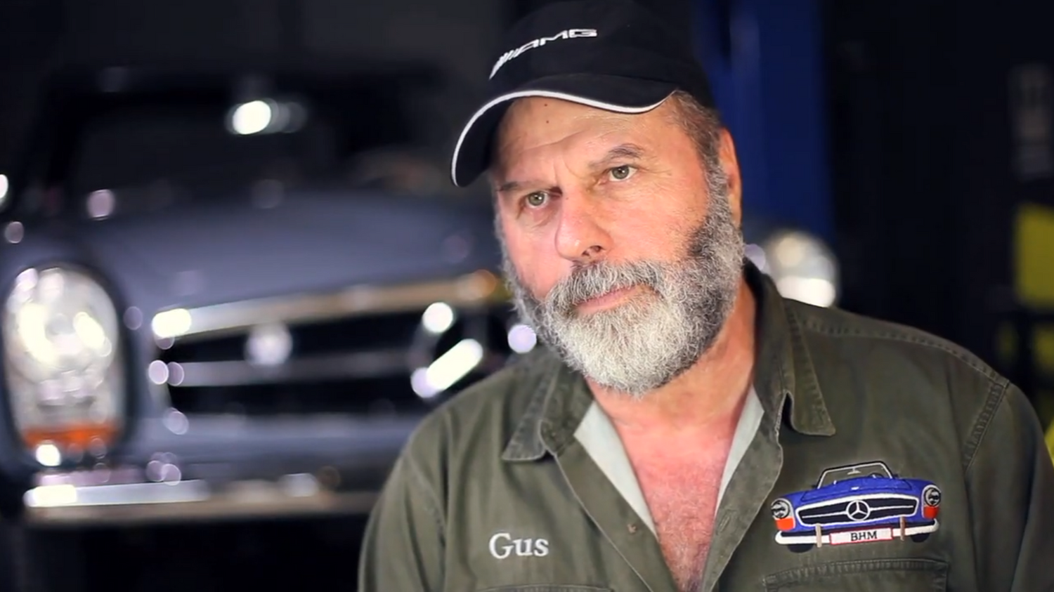 Load video: Gus, owner of Beverly Hill Motors in Houston Texas, explains their workmanship and philosophy to restore and preserve classic Mercedes-Benz cars, in particular the "Pagoda" models such as the 280SL.